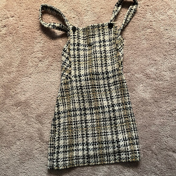 ZARA TEXTURED PLAID PINAFORE DRESS - Picture 11 of 13